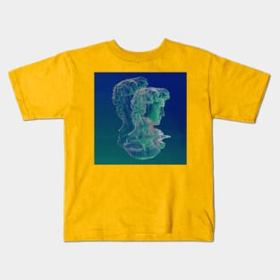 Aesthetic Blue ∆∆∆ Original Glitch Graphic Design Artwork Kids T-Shirt